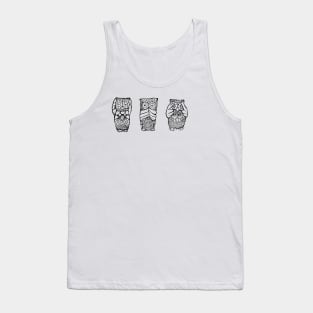 Hear, See, Speak No Evil Owl Tank Top